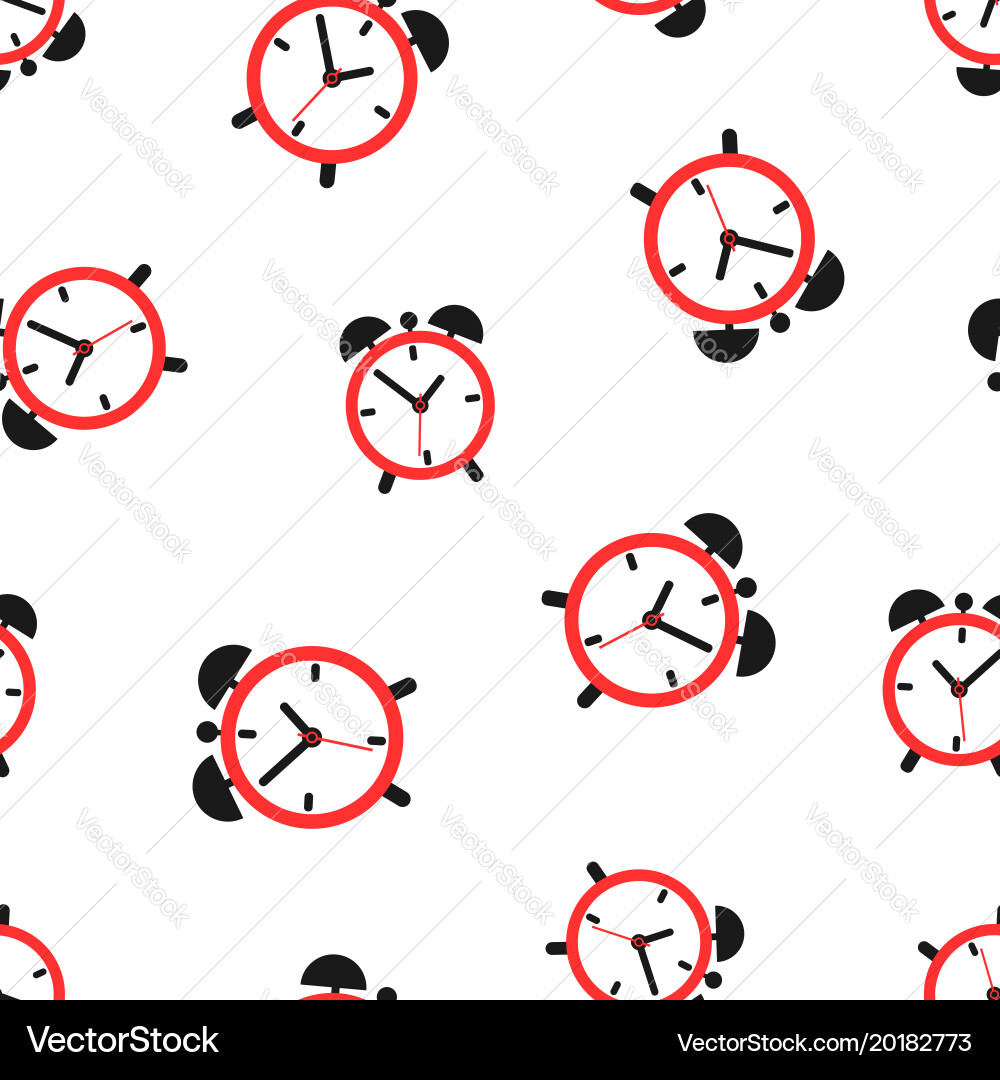 Alarm clock seamless pattern background icon vector image