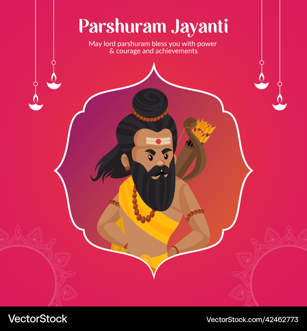 Banner design of parshuram jayanti vector image