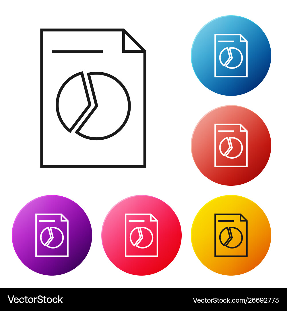Black line document with graph chart icon isolated Black line document with graph chart icon isolated vector image
