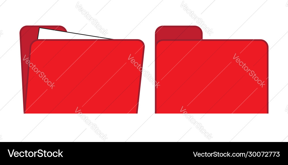 Computer folder icon in red Vector Image