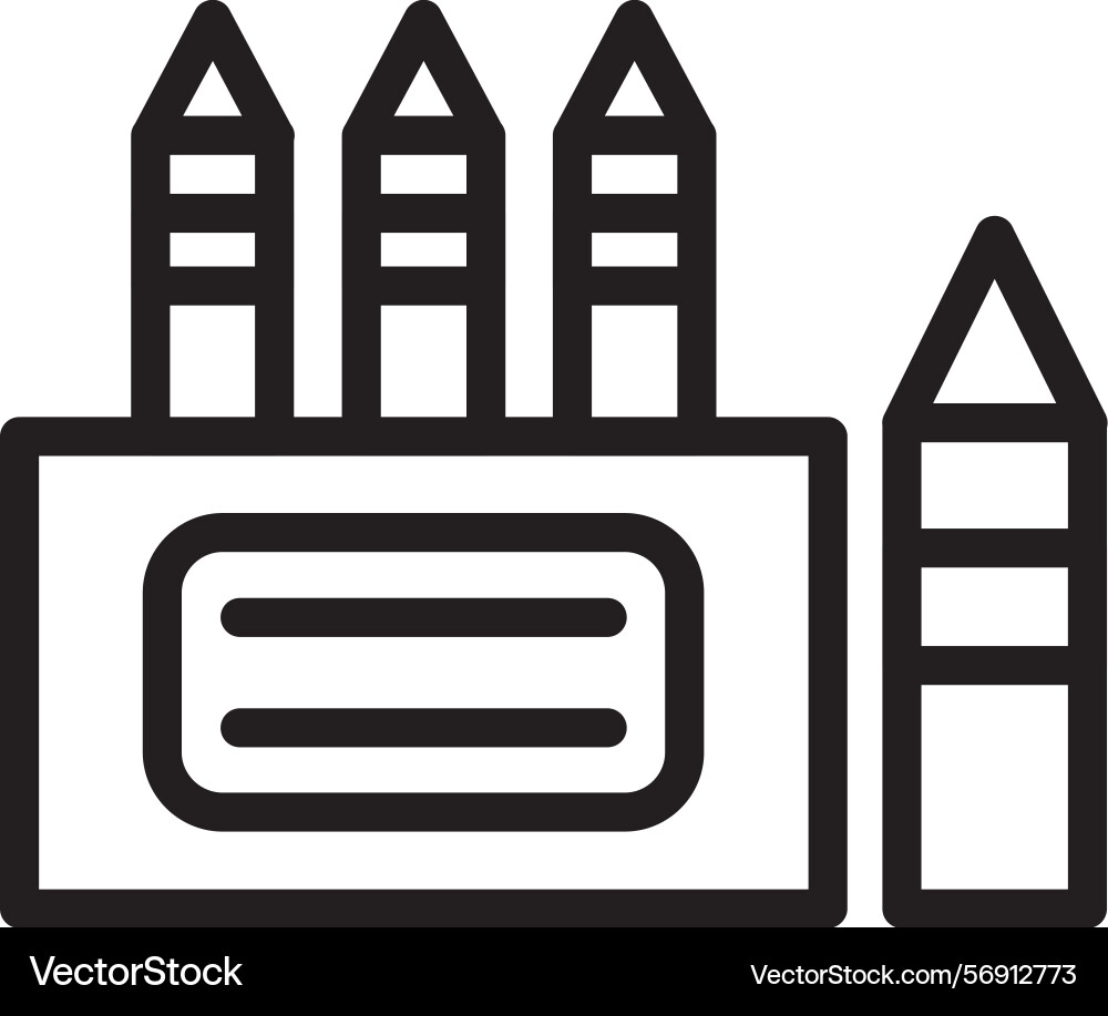 Crayons linear style icon design Vector Image