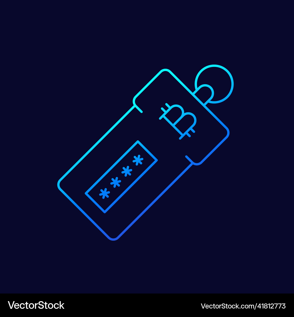 Crypto wallet for bitcoin line icon Vector Image