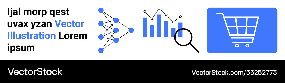 Data analysis machine learning and e-commerce Data analysis machine learning and e-commerce vector image