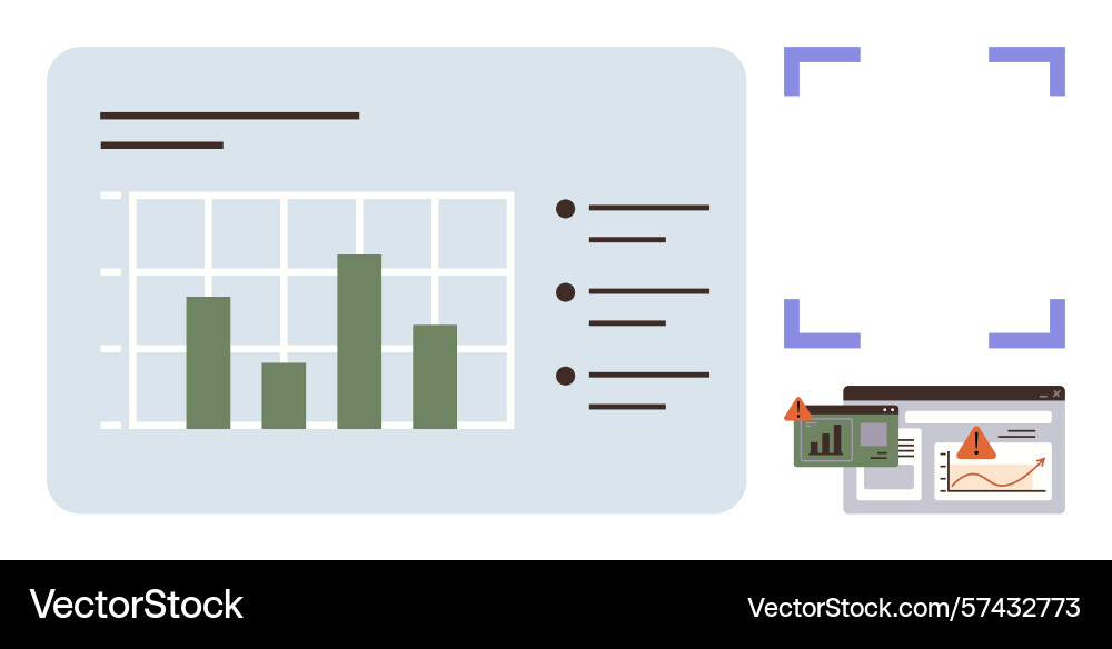 Data visualization with bar chart and analytics Data visualization with bar chart and analytics vector image