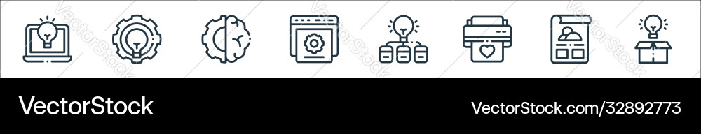 Design thinking line icons linear set quality Design thinking line icons linear set quality vector image
