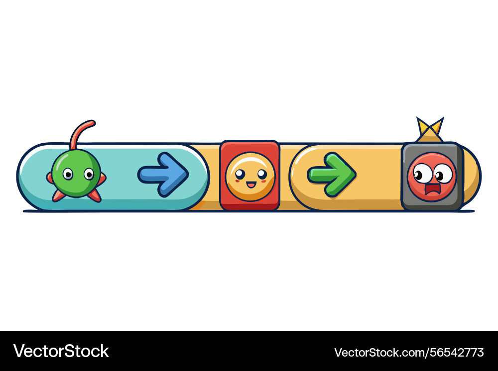 Fun previous and next navigation buttons vector image