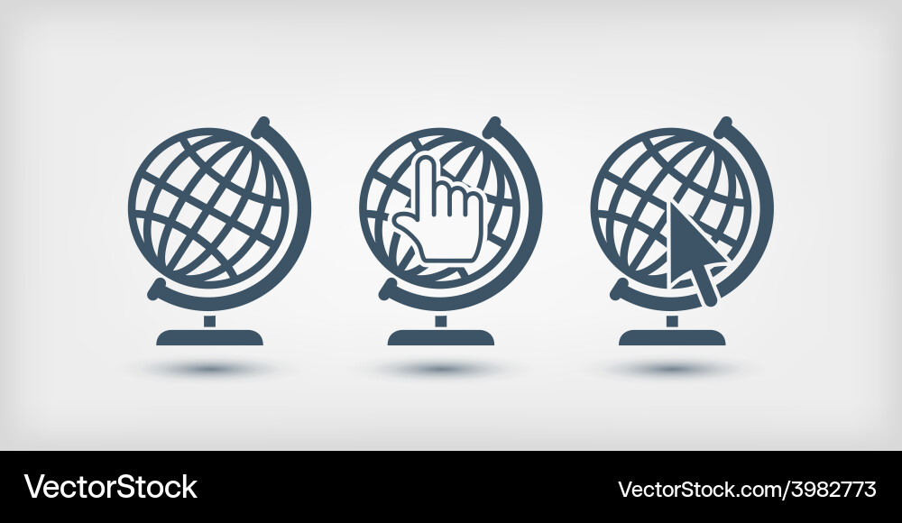 Globe Icon Set Vektorbild