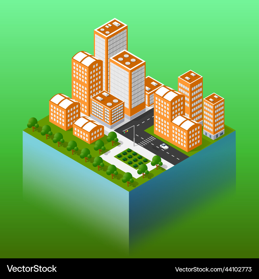Isometric smart blue ultraviolette Stadt in der Nacht Isometric smart blue ultraviolette Stadt in der Nacht vektorbild