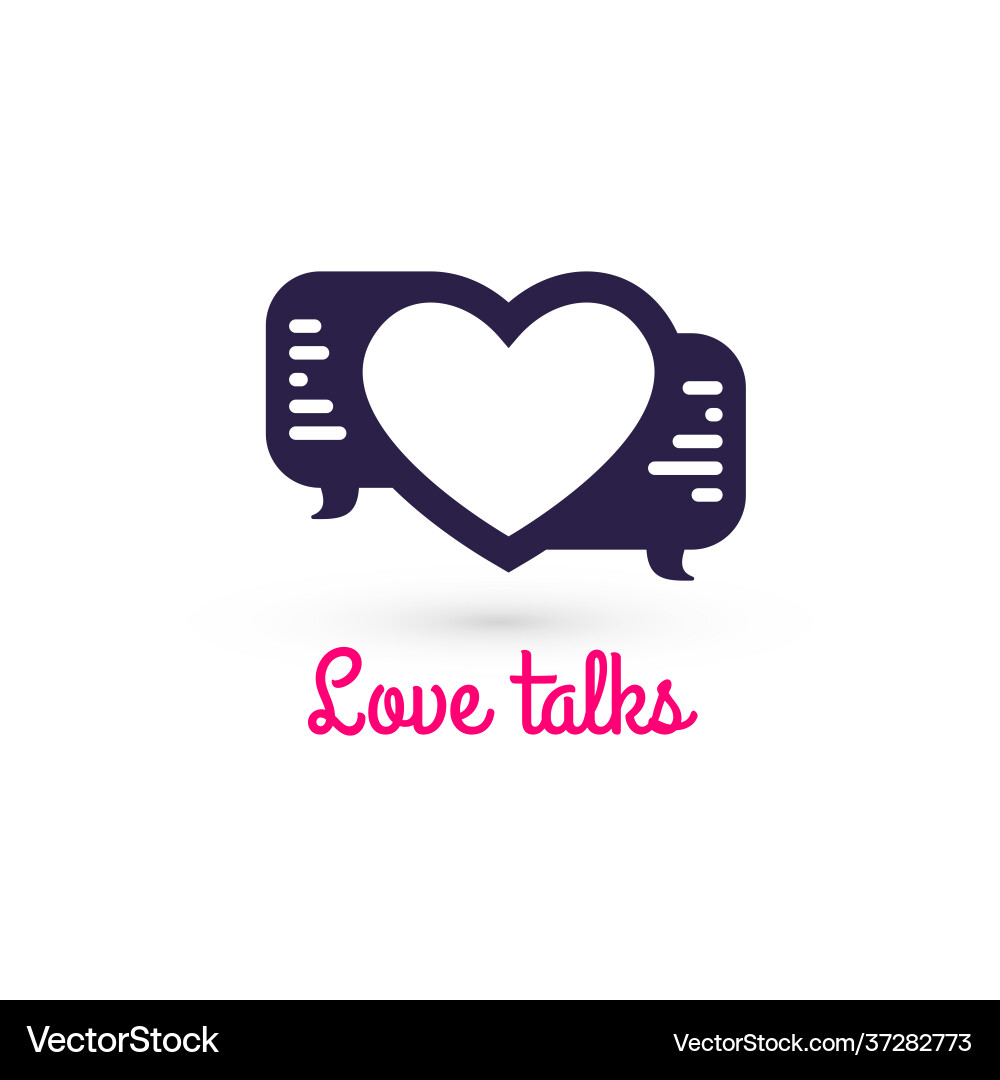 Love talk chat dating heart shape in message Love talk chat dating heart shape in message vector image
