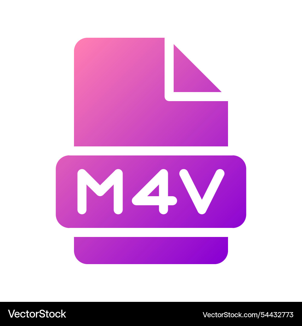 M4v Farbverlaufssymbol für Videodateien M4v Farbverlaufssymbol für Videodateien vektorbild