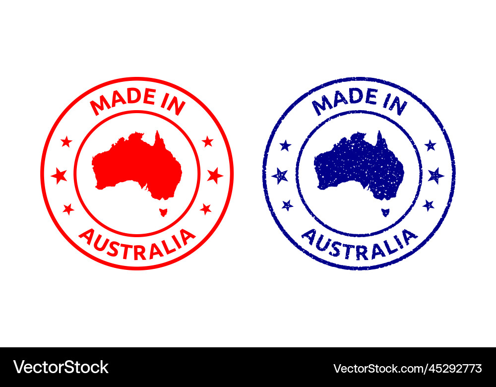 Made in australia labels set commonwealth Vector Image