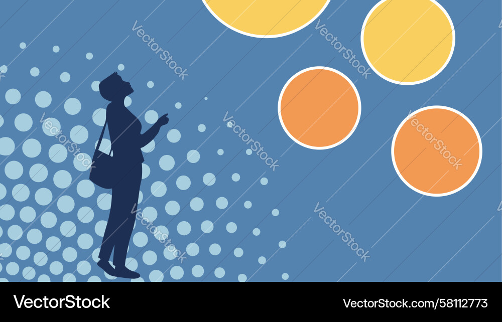Man Using Smartphone - Digital Connection Vector Image