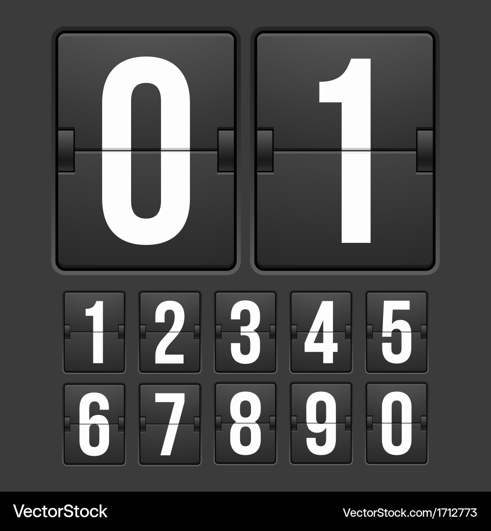 Mechanical Countdown Timer Scoreboard vector image
