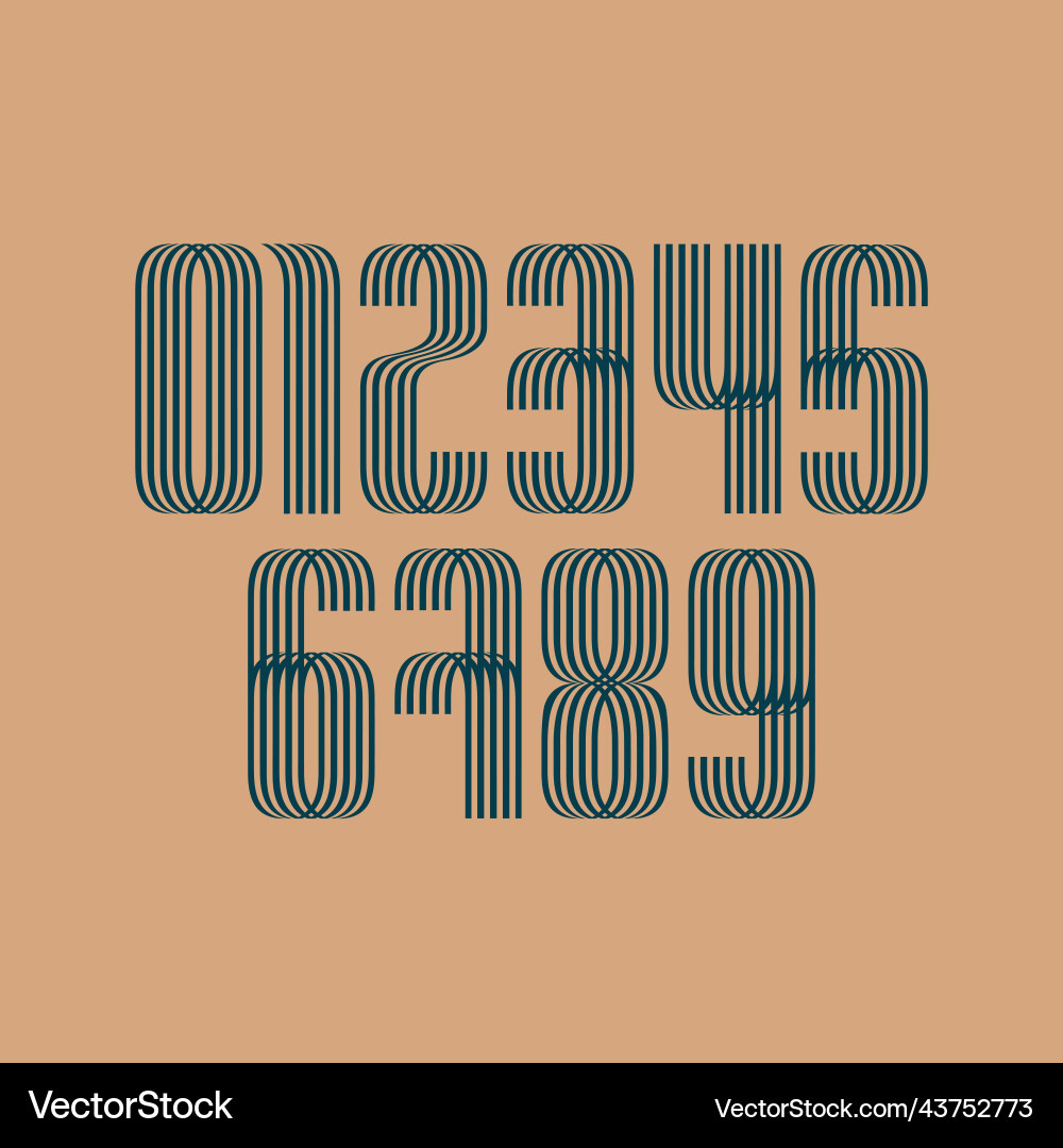 Set of ten numbers form zero to nine number Set of ten numbers form zero to nine number vector image