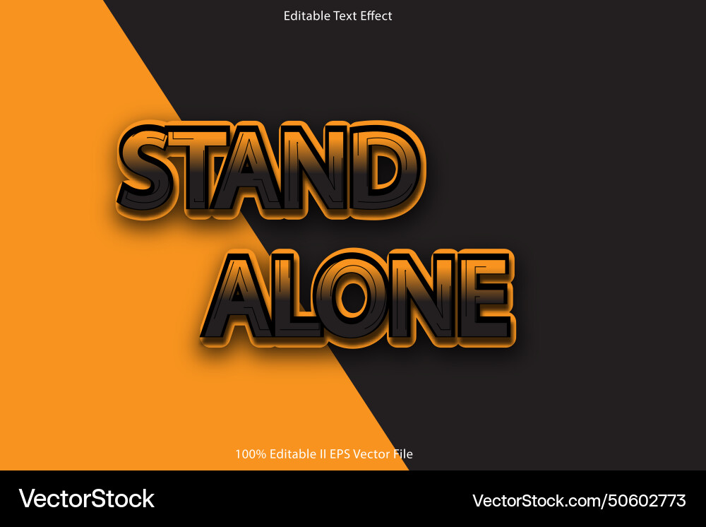 Stand alone editable text effect 3d emboss Vector Image