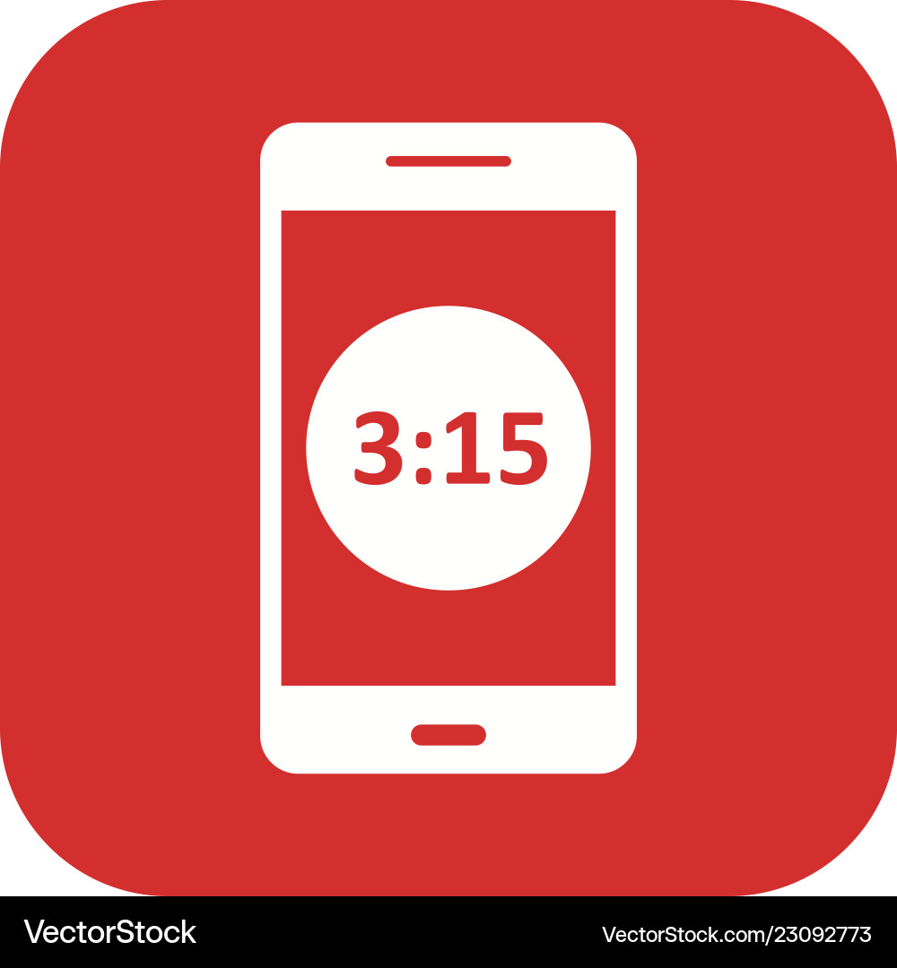 Time display mobile application icon vector image