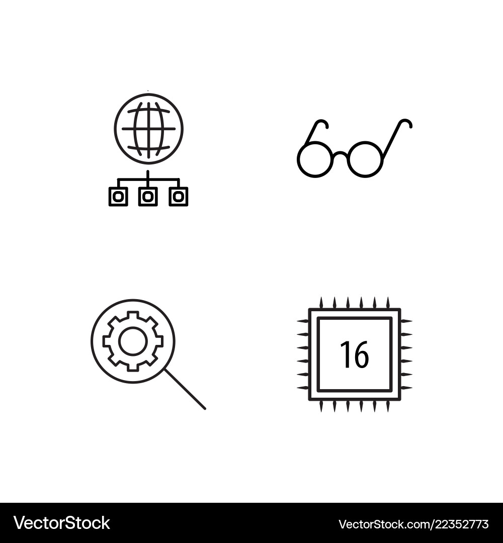 Web simple outlined icons set Web simple outlined icons set vector image