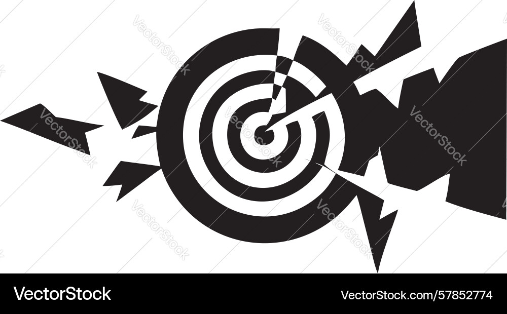 Abstract shattered target dynamic breakthrough Vector Image