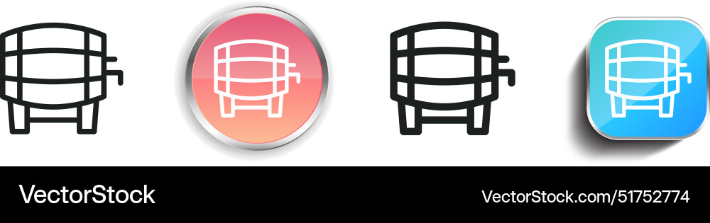 Barrel icon thin linear regular and button style Vector Image