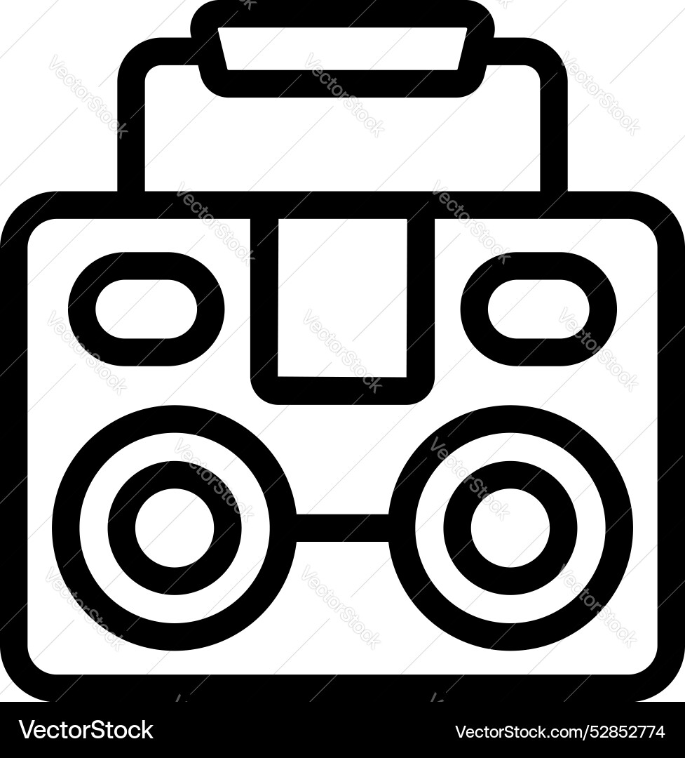 Boombox icon representing playing music and audio Boombox icon representing playing music and audio vector image
