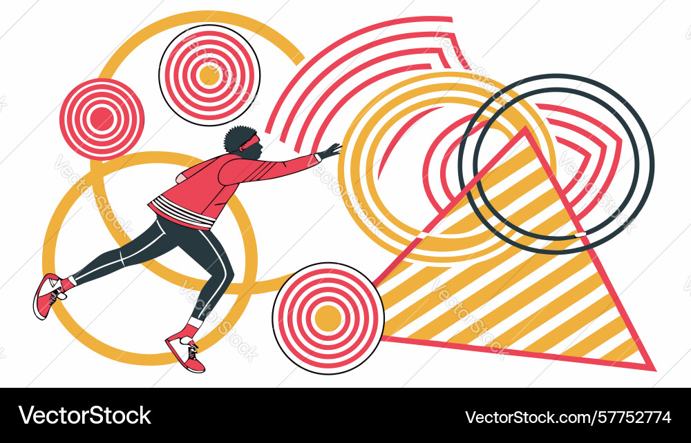 Circular abstract geometric pattern art dynamic vector image