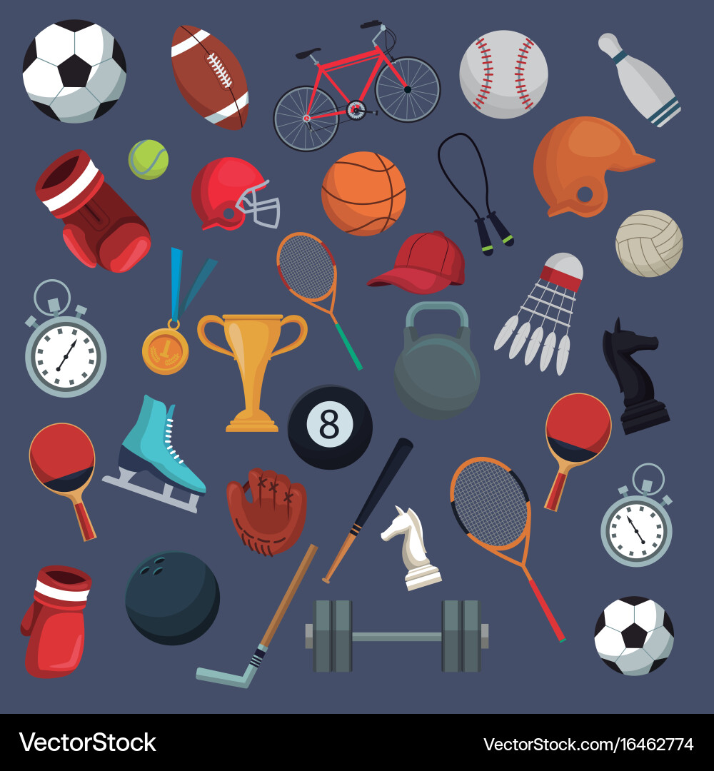Color background with set collection elements vector image