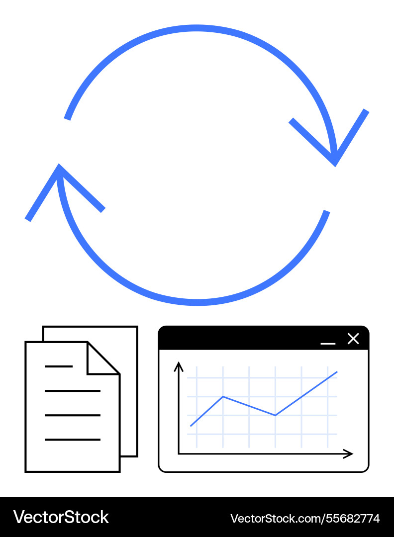 Data updates process represented by circular Data updates process represented by circular vector image