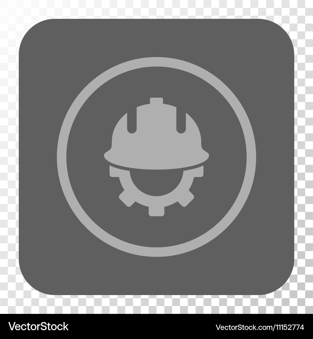 Development helmet rounded square button vector image