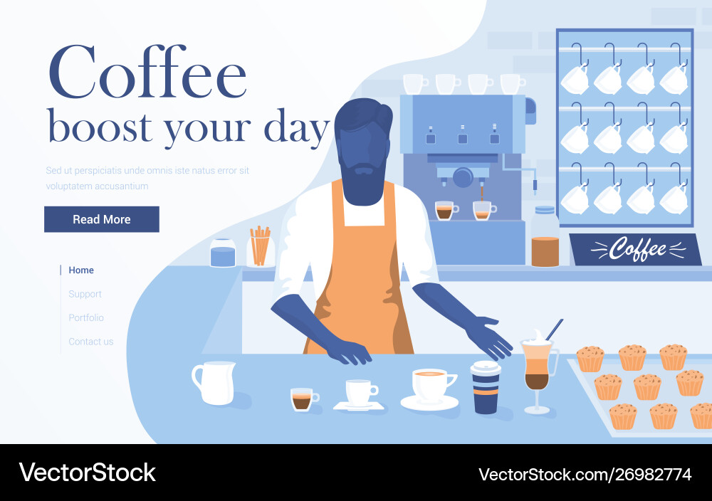 Flat modern design coffee vector image