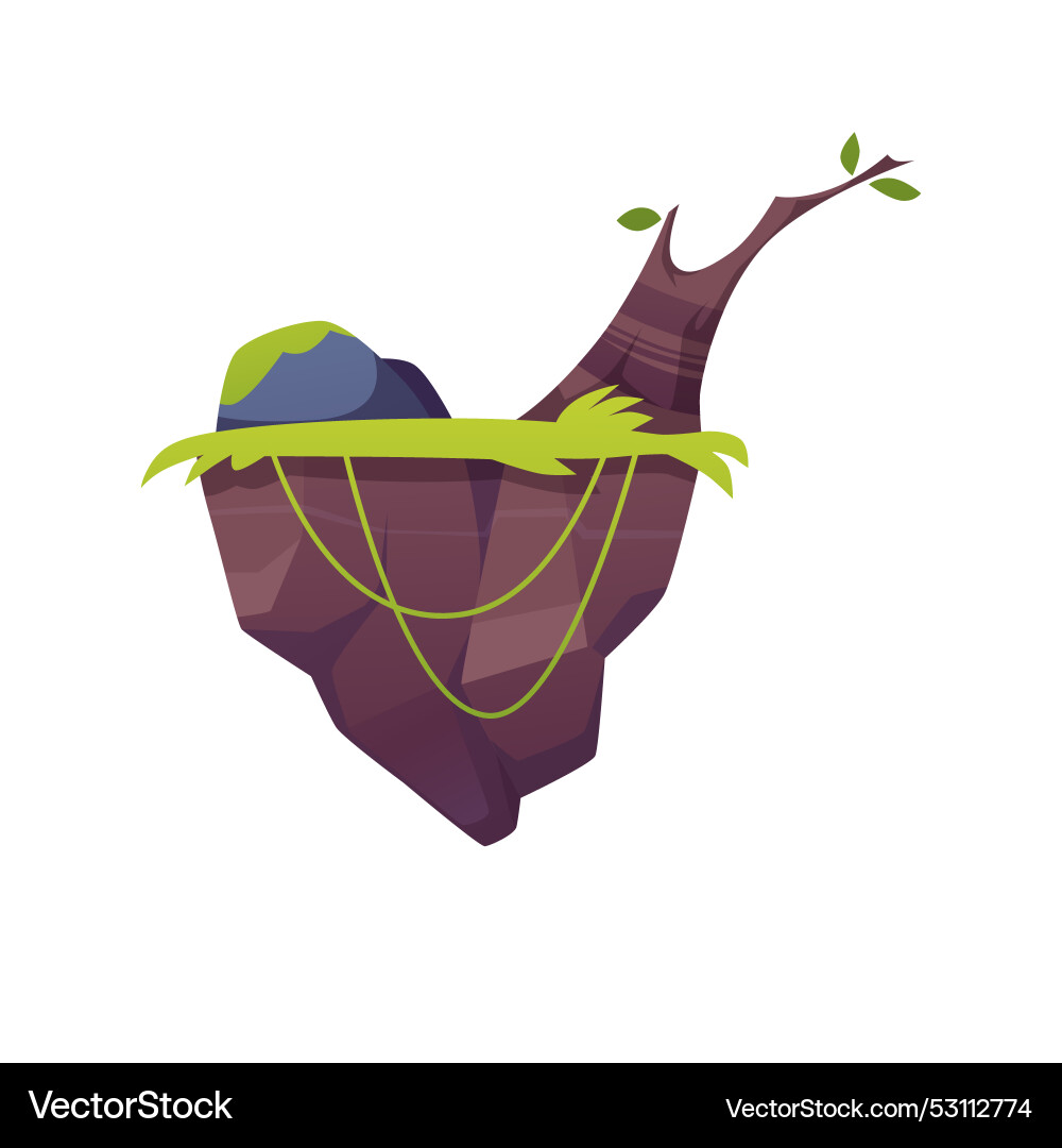 Floating island with tree Vector Image