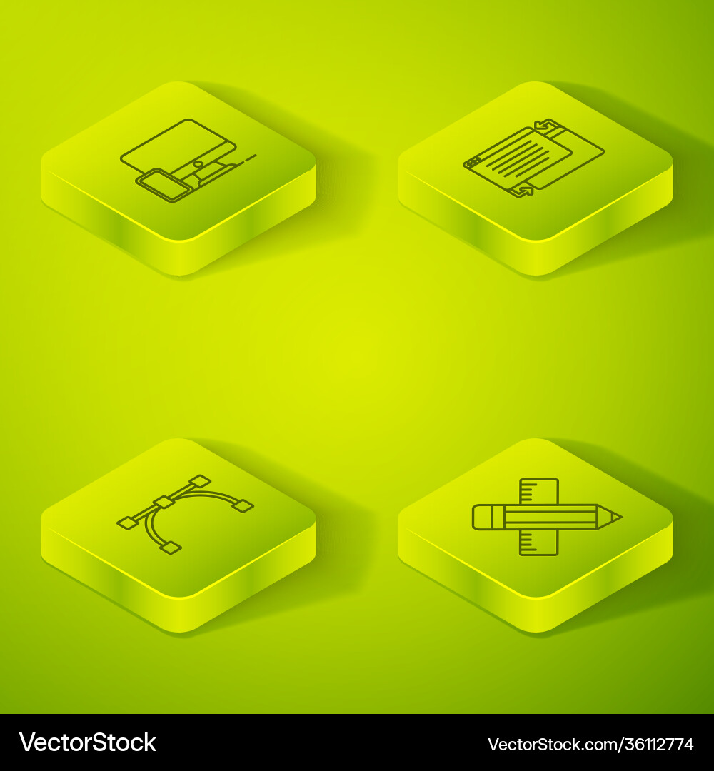 Legen Sie isometrische Linie ui oder ux Design Bezier Kurve Legen Sie isometrische Linie ui oder ux Design Bezier Kurve vektorbild