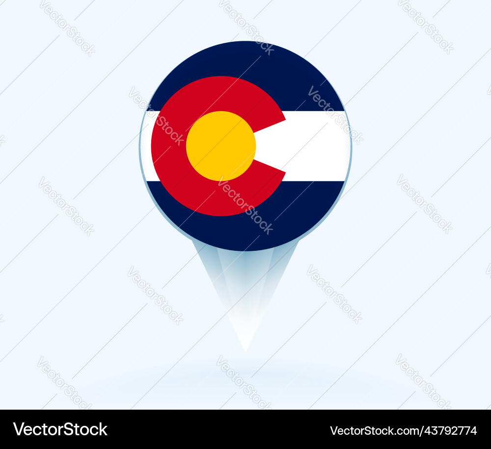 Map pointer with flag of colorado vector image