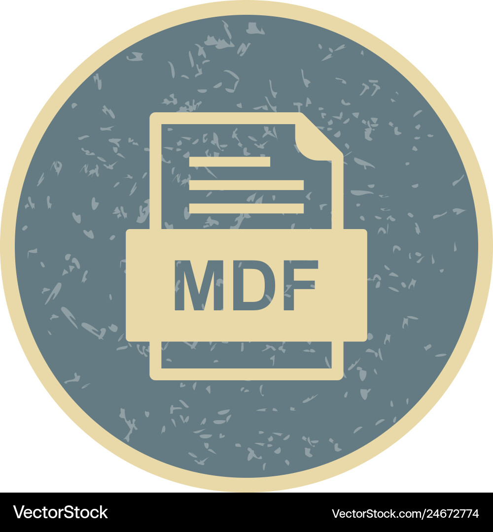 Mdf file document icon vector image