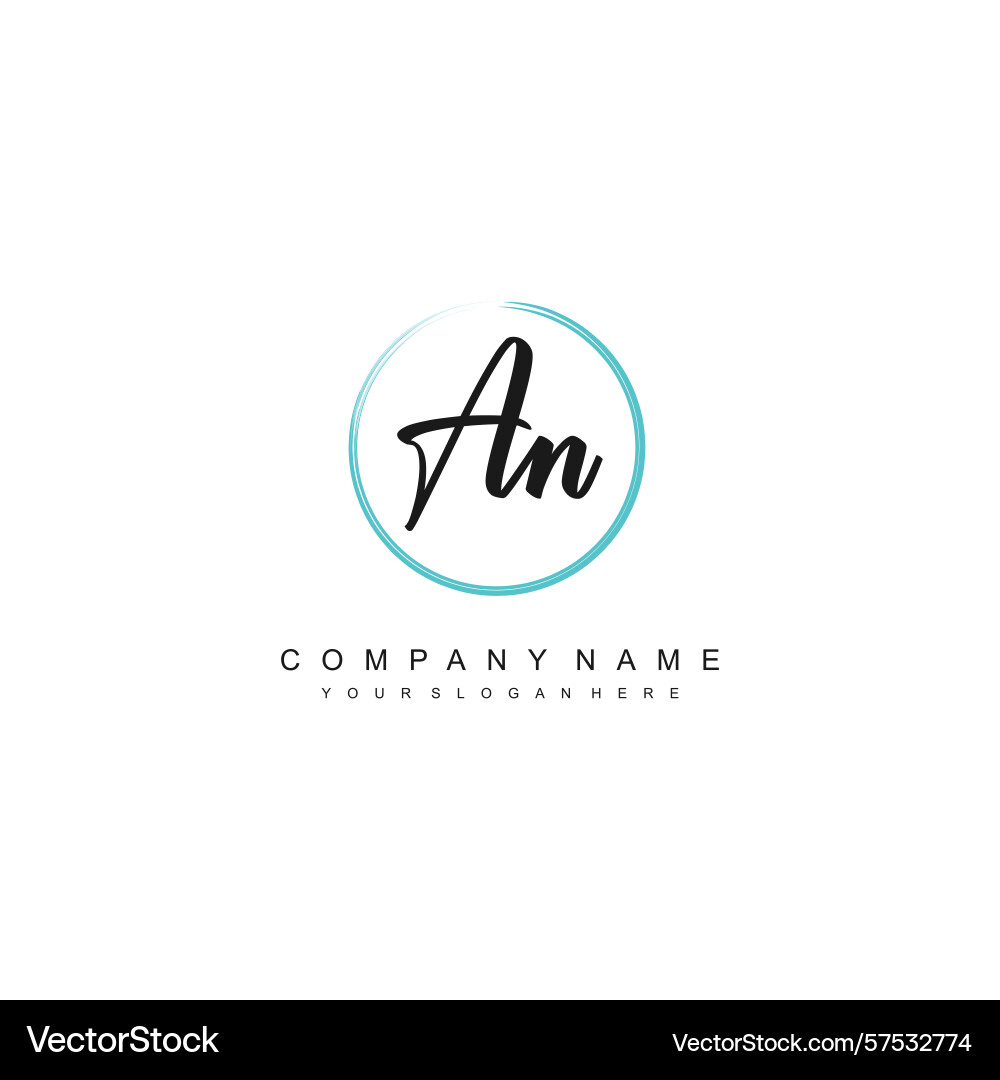 Minimal signature logo design with an initials Vector Image