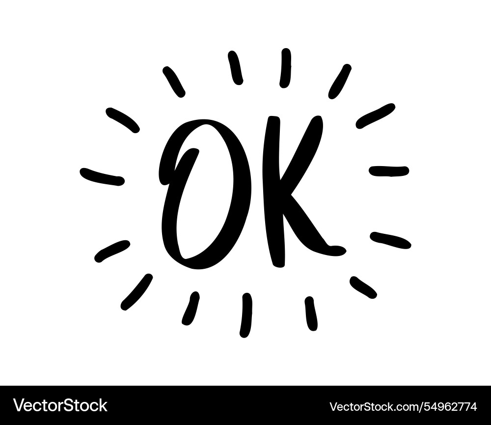 Ok Comic doodle Schriftzug Blitzeffekte glänzend Ok Comic doodle Schriftzug Blitzeffekte glänzend vektorbild