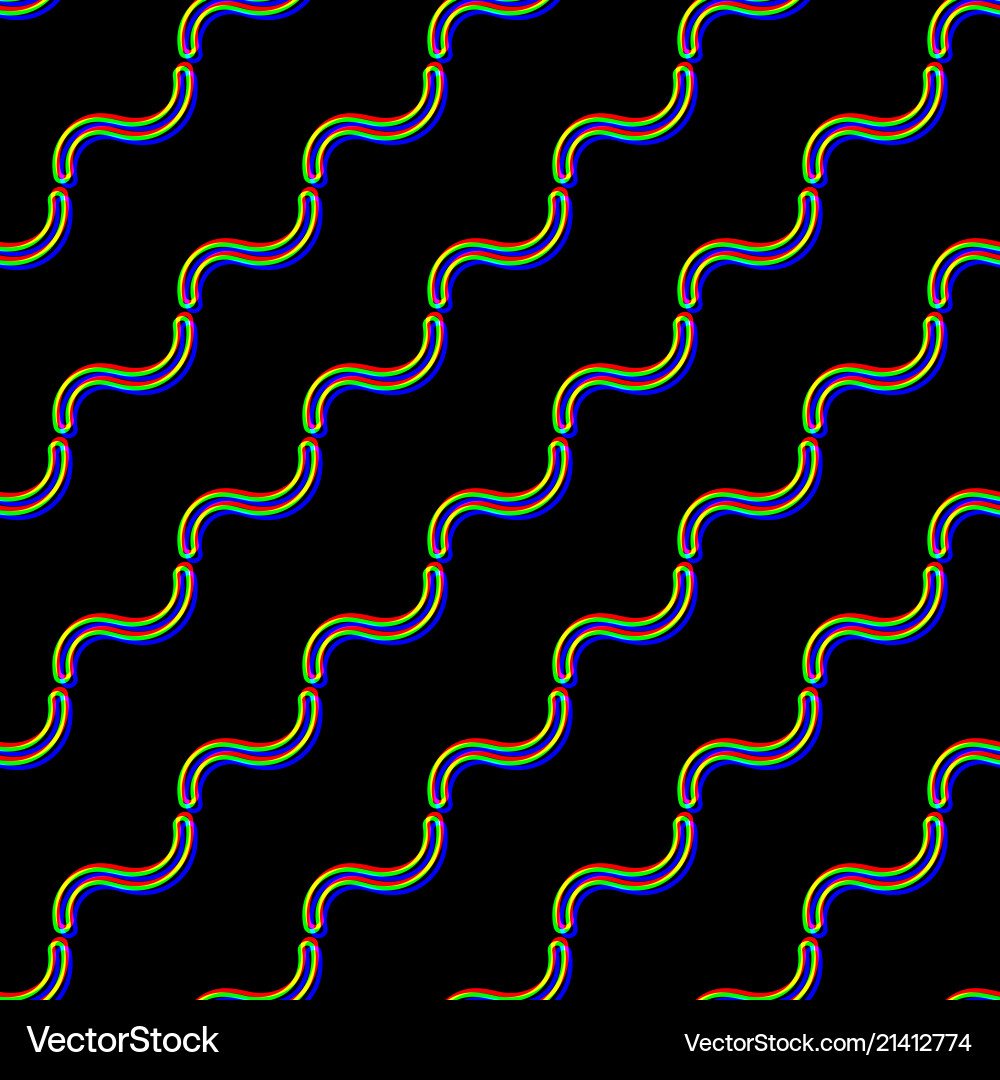 Seamless glitch pattern color on black Vector Image