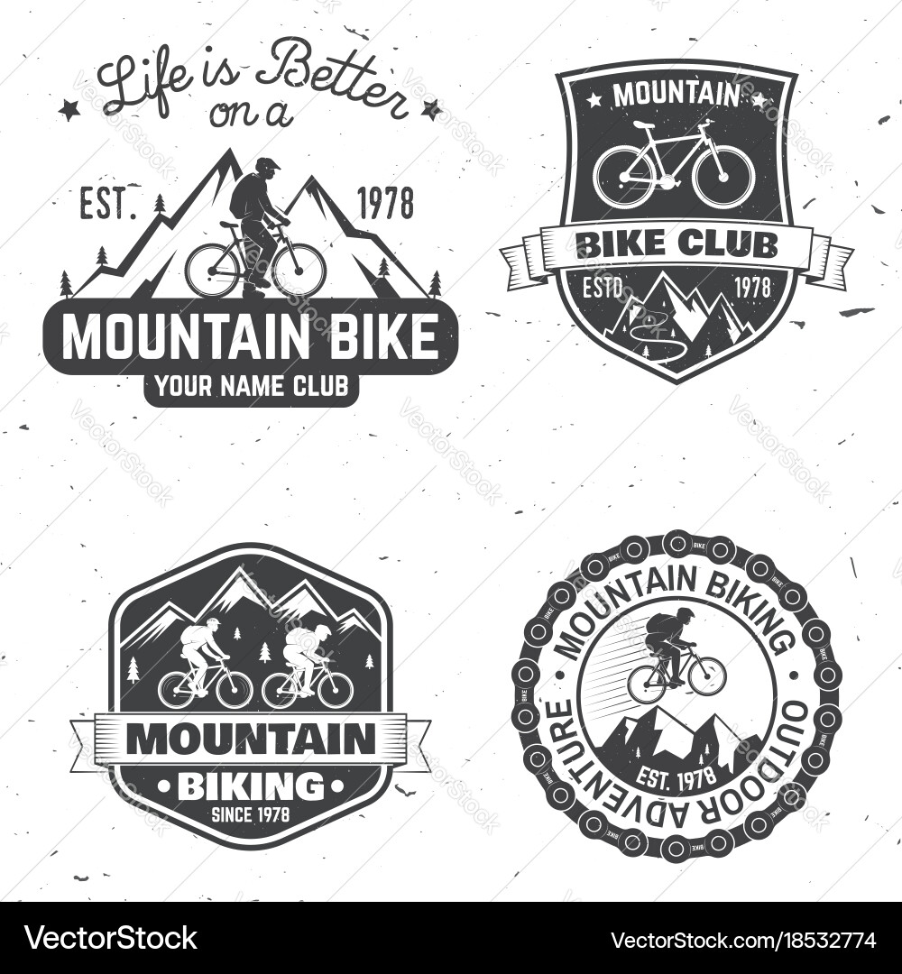 Set of mountain biking clubs vector image