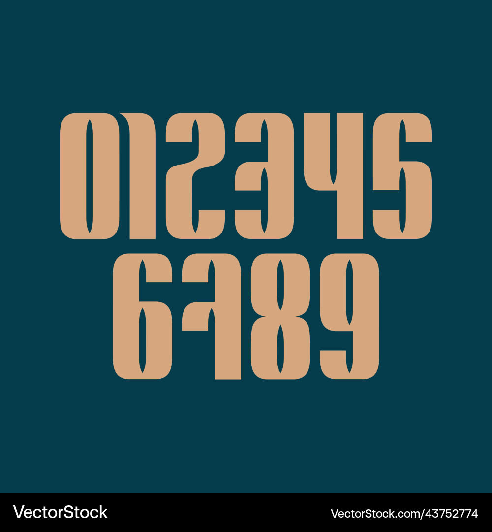 Set of ten numbers form zero to nine number Set of ten numbers form zero to nine number vector image