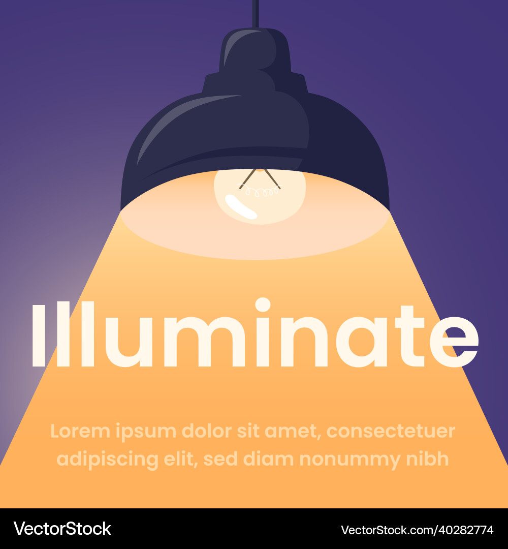Spotlight banner concept lamp light with glowing Spotlight banner concept lamp light with glowing vector image