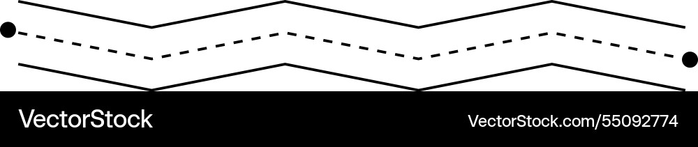 Tracing line dotted horizontal zig zag wavy Tracing line dotted horizontal zig zag wavy vector image