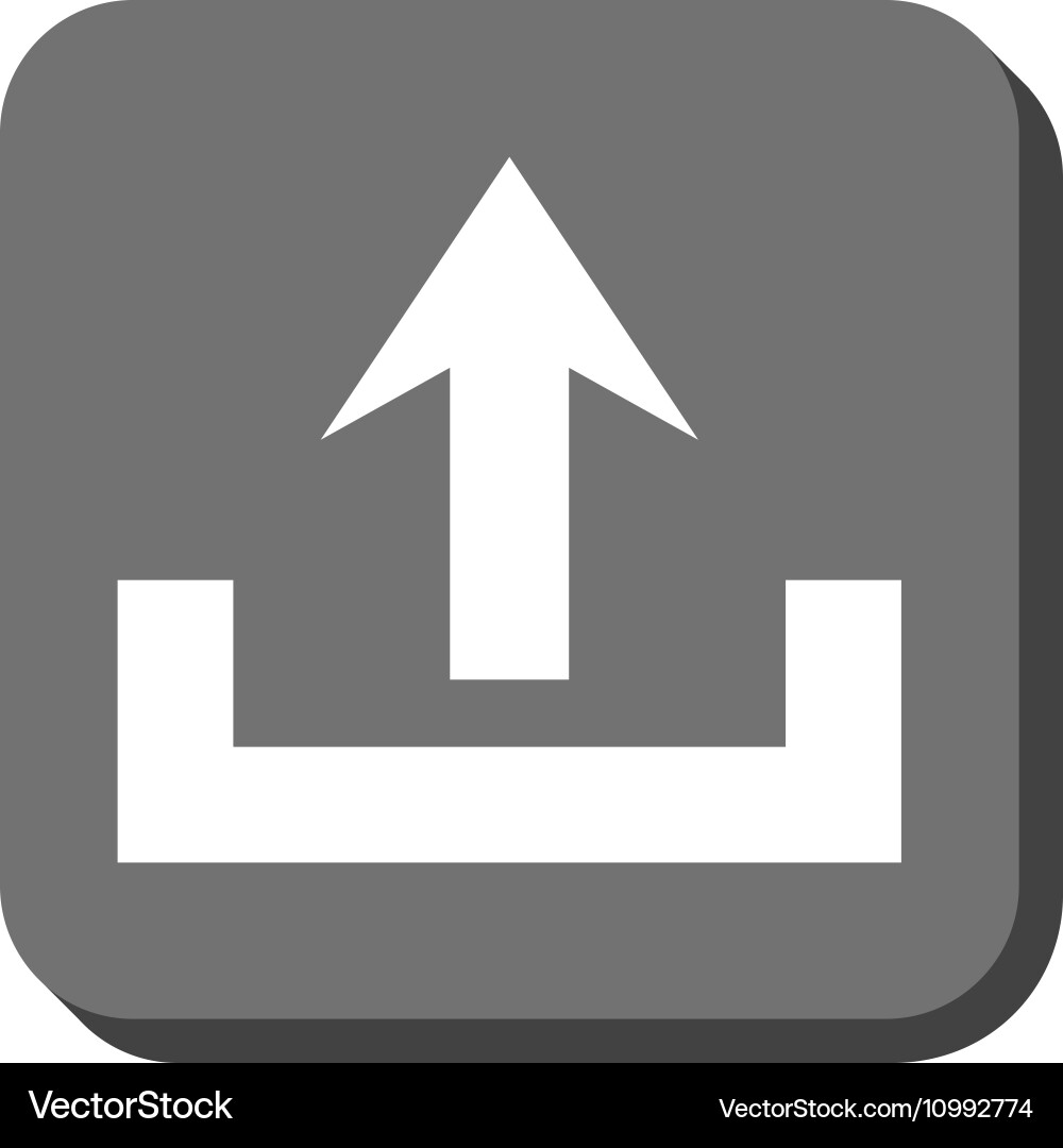 Upload rounded square icon vector image