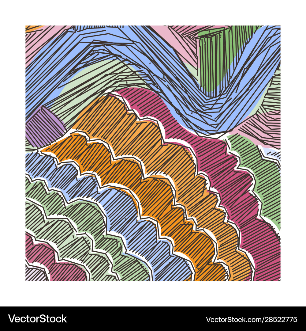 Abstract pattern curved lines grunge boho Abstract pattern curved lines grunge boho vector image