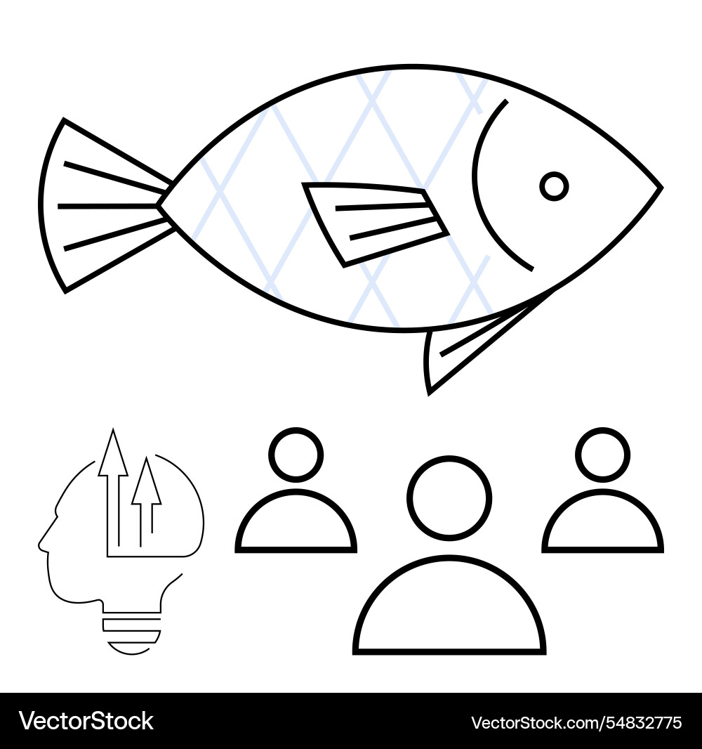 Collaborative problem-solving with fishbone Vector Image