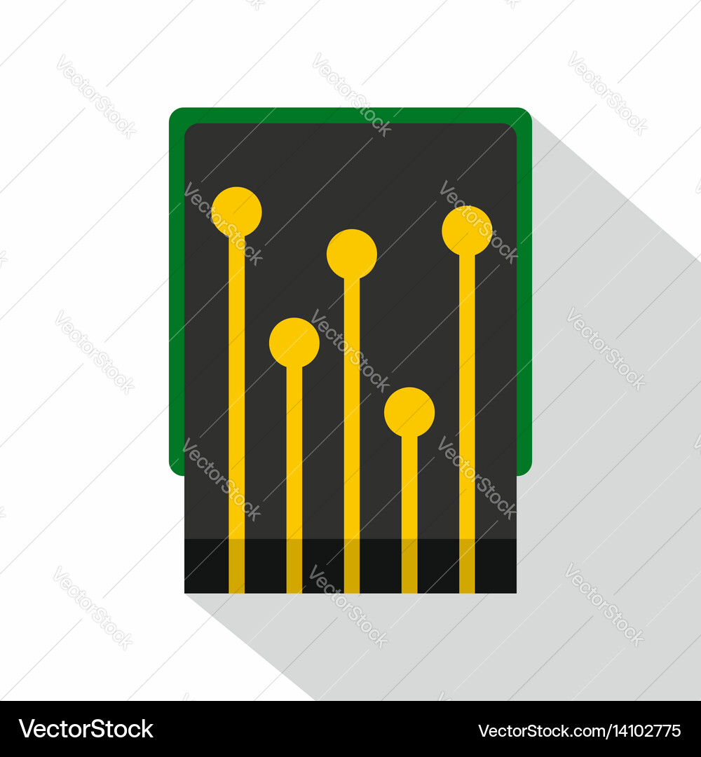 Computer processor icon flat style Vector Image