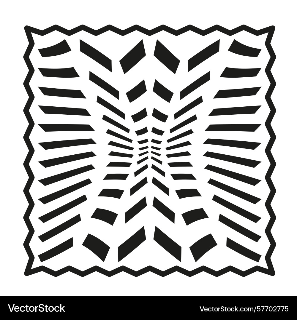 Distorted frame border zigzag square contour Distorted frame border zigzag square contour vector image