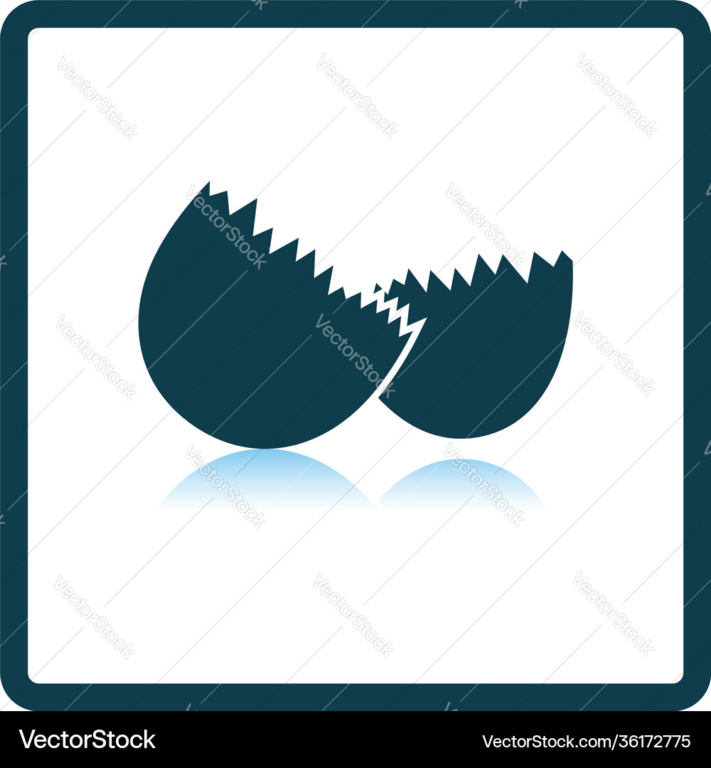 Empty egg shell icon vector image