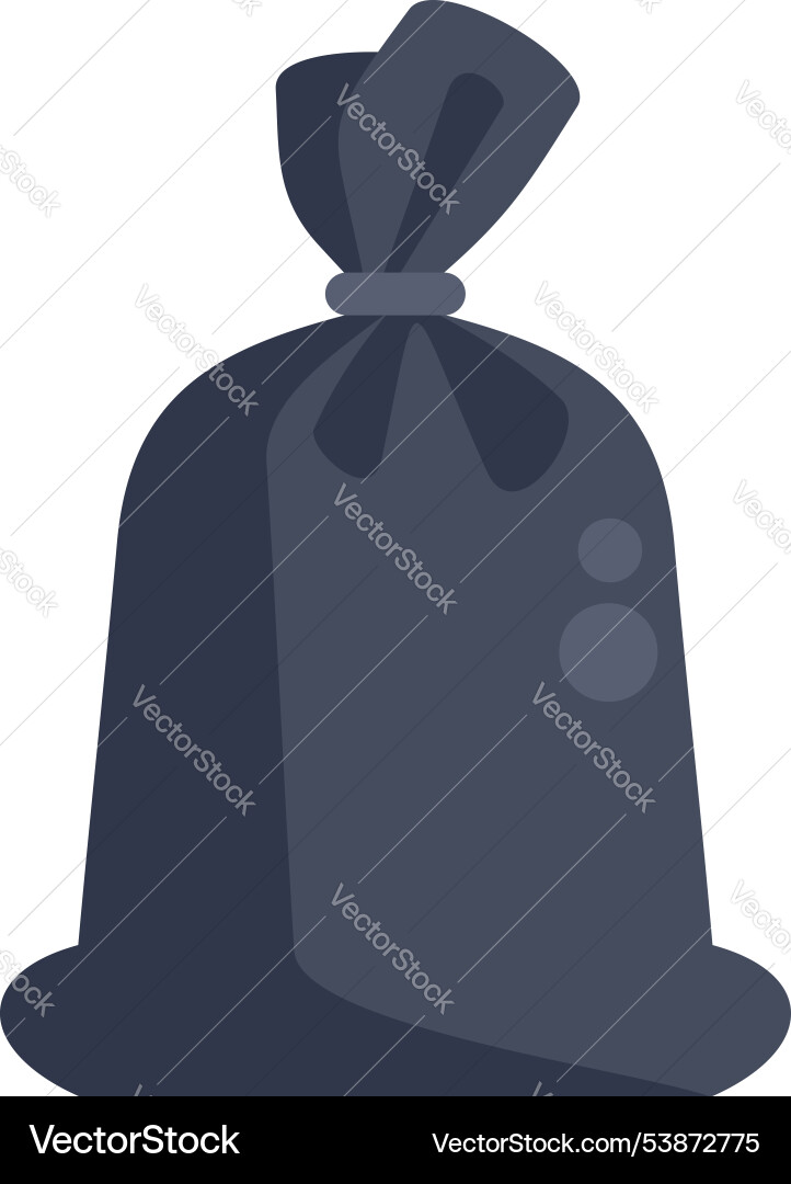 Full black garbage bag tied up with string Full black garbage bag tied up with string vector image
