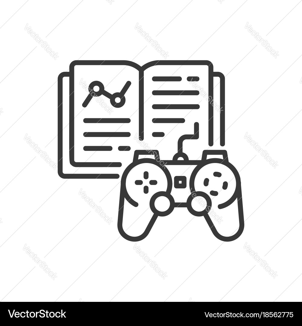 Learning game - line design single isolated icon Vector Image