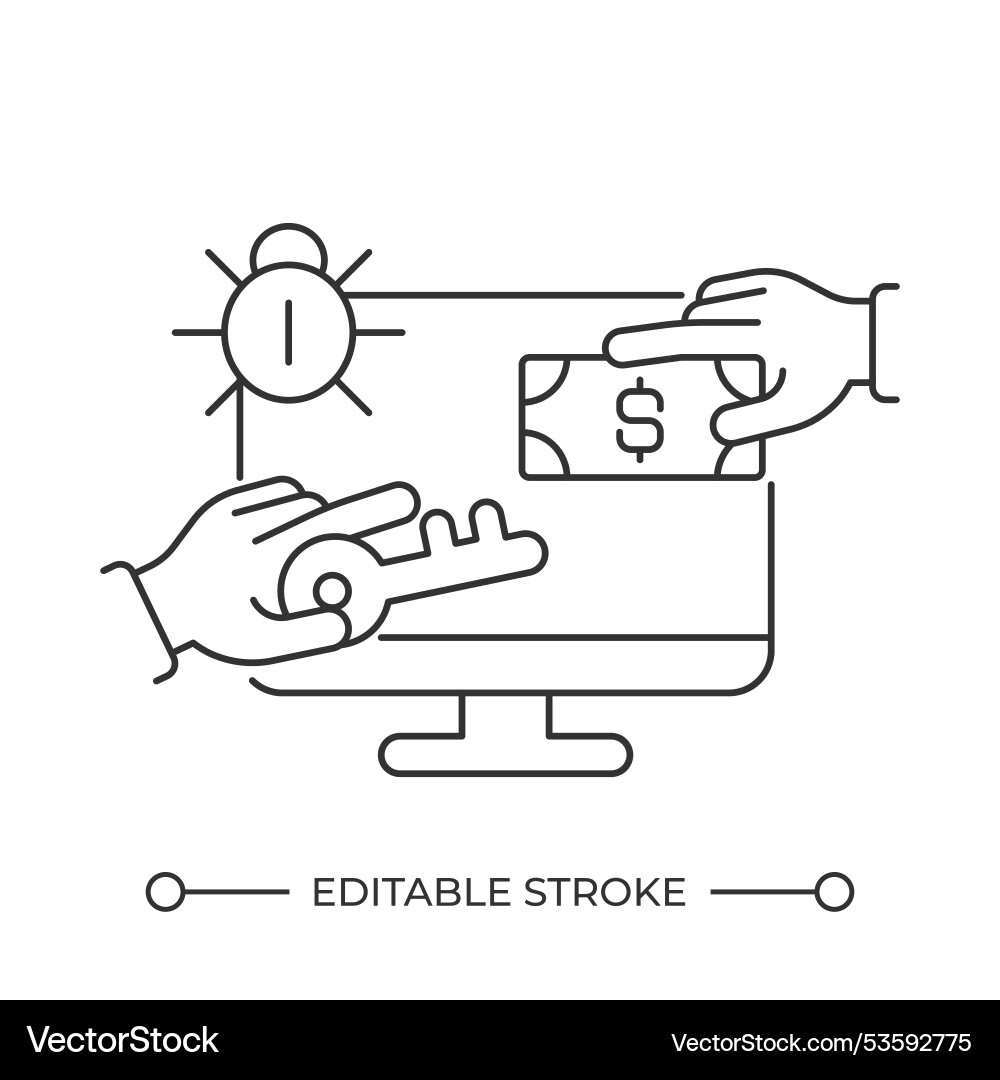 Online transaction vulnerability linear icon Vector Image