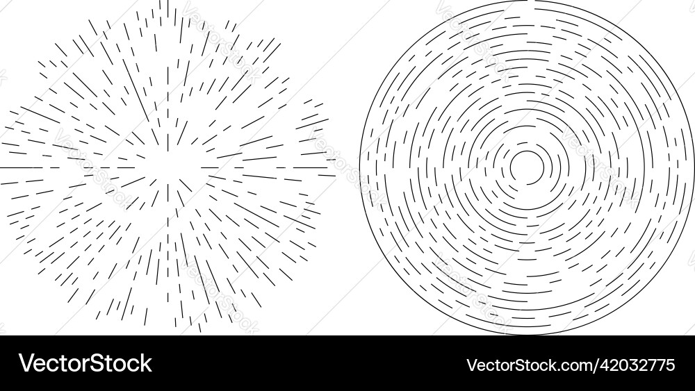 Random radial circular lines abstract geometric Vector Image